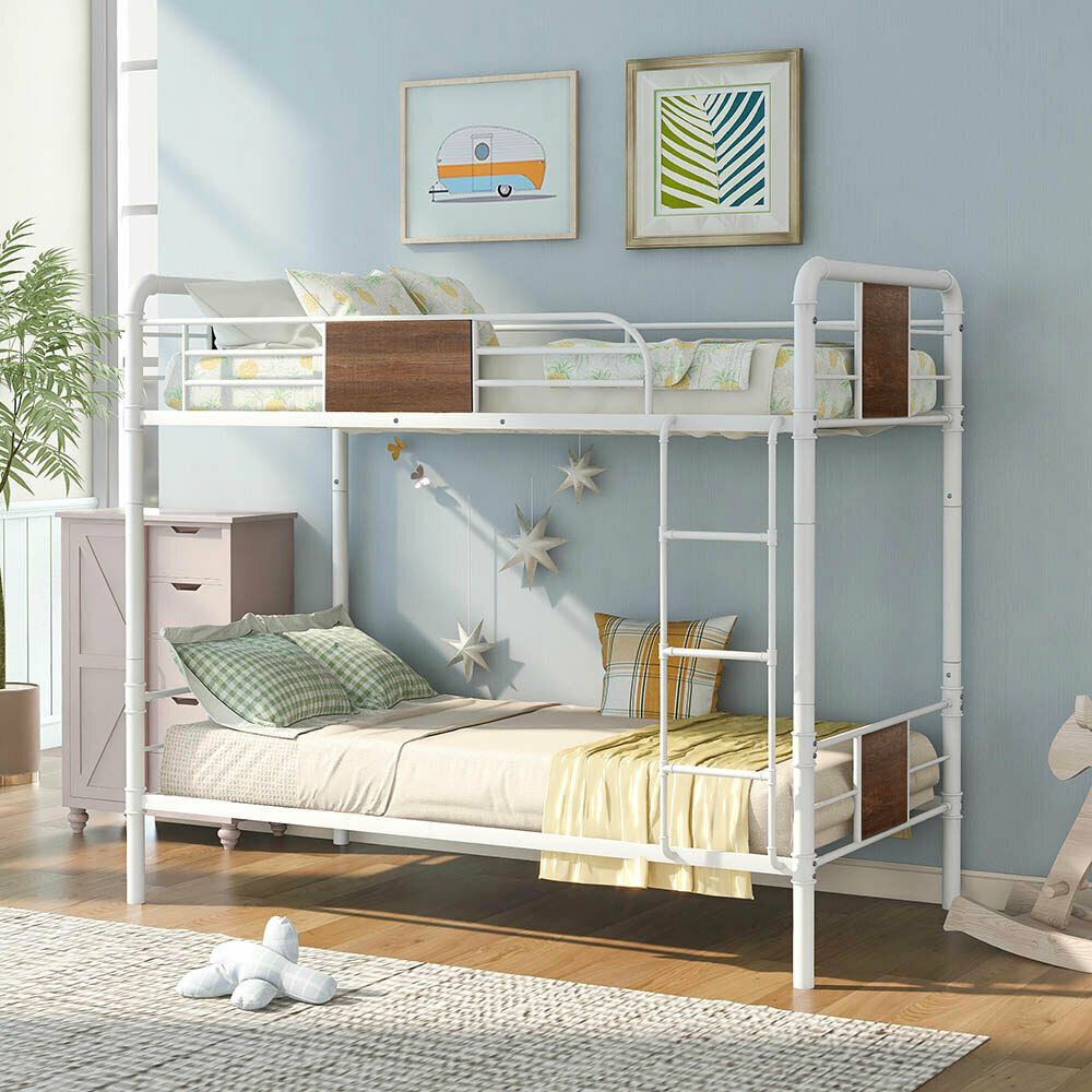 Minimalist White Bunk Bed