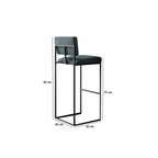 Bar stool with dimensions labeled on a white background