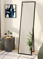 Modern Full Length Standing Mirror – Matte Black Metal Frame