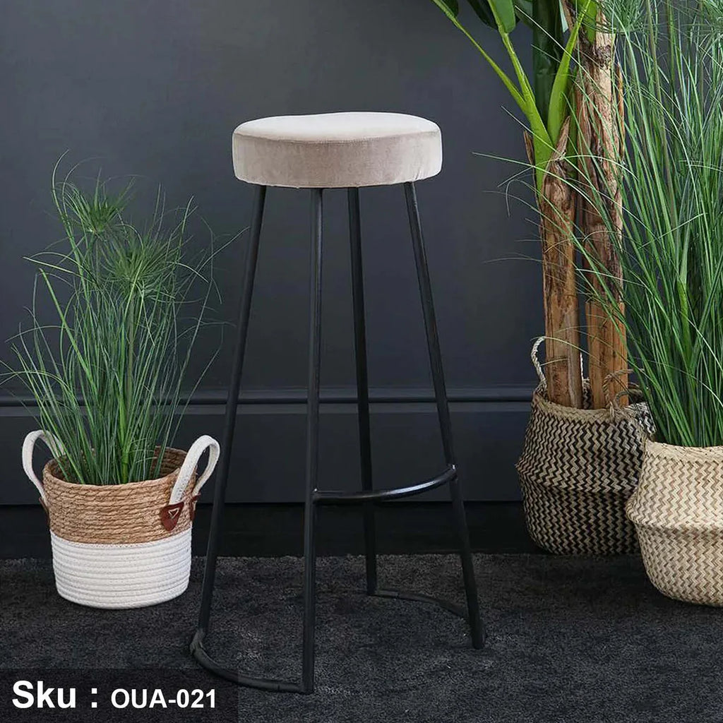 Plush Fabric Bar Stool