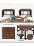 Modern Coffee Table with Metal Frame & Open Storage Space