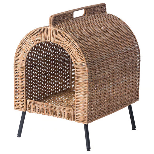 Cat house on legs, Rattan
